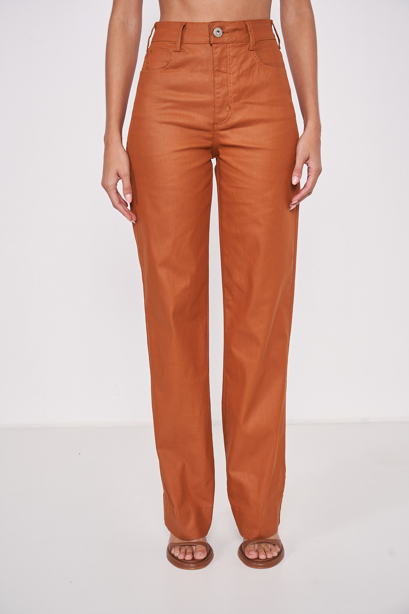 JULIETTE BROWN RESIN TWILL PANTS (COLCCI)